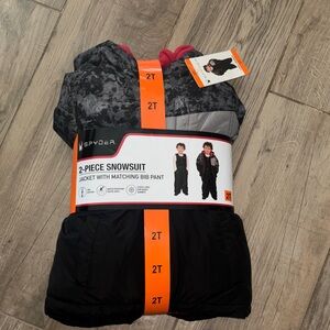 Spyder Black and Gray Snowsuit Set